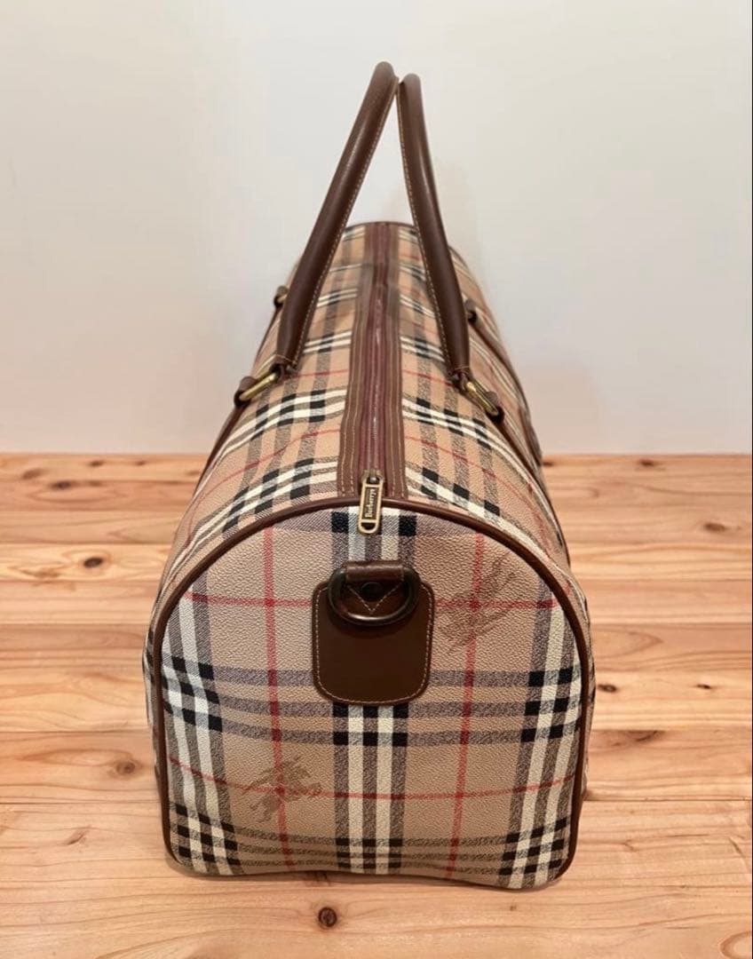 【大容量】Burberrys ・ノバチェック レザー ボストンバッグ PVC