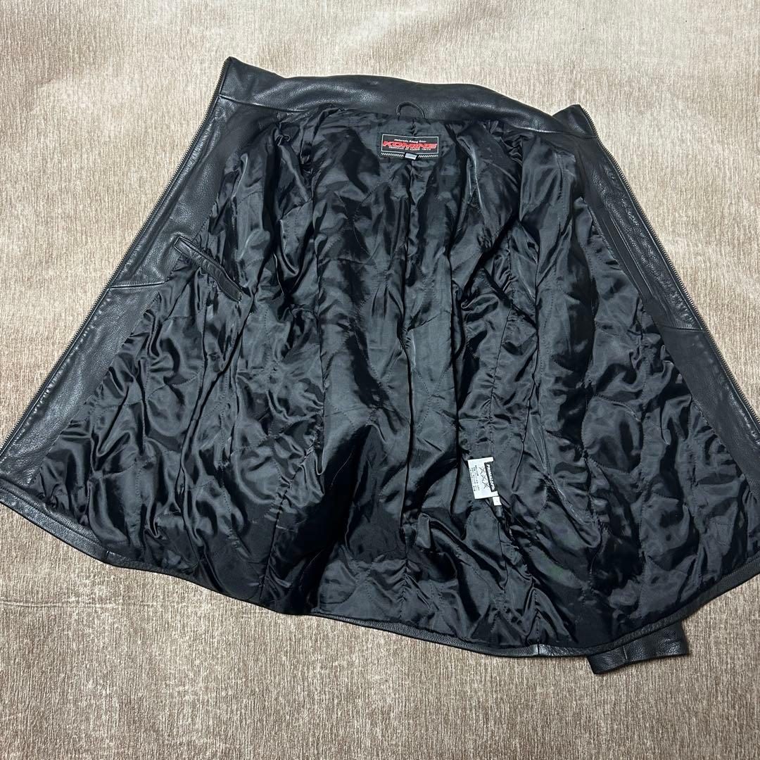 美品　KOMINE シングルライダースジャケット　4L プリマロフト　牛革