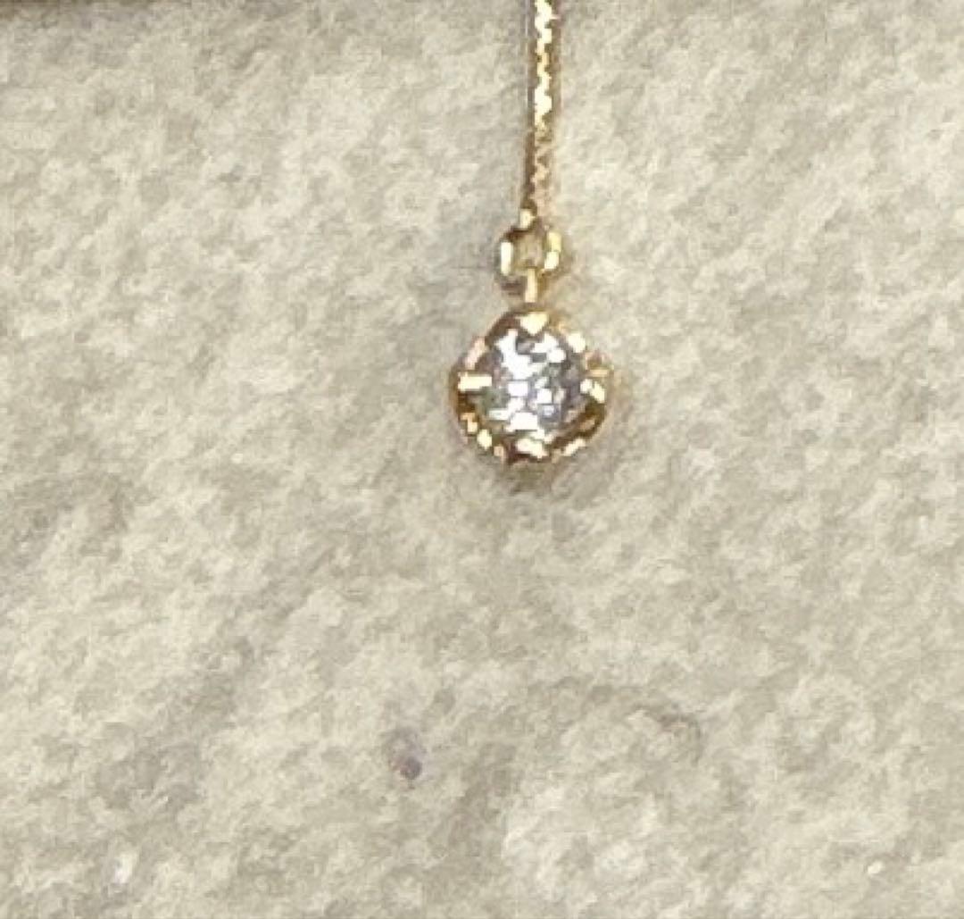 K18 18金　ダイヤモンド　アメリカンピアス