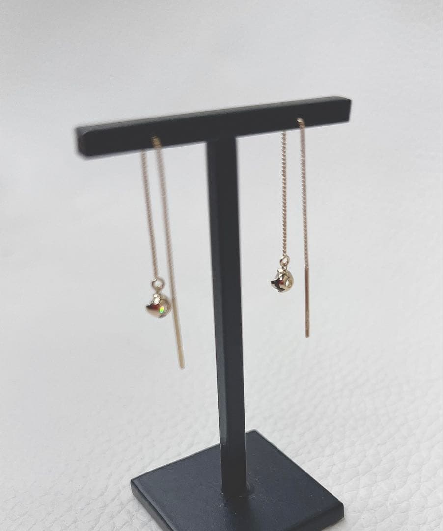 K18 18金　ダイヤモンド　アメリカンピアス