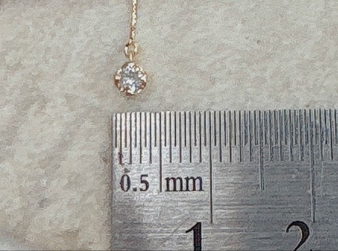 K18 18金　ダイヤモンド　アメリカンピアス