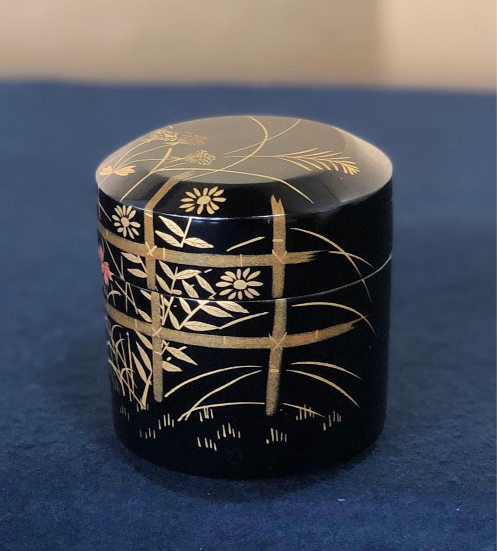 割引❗️《R》茶道具 秋草蒔絵 雪吹棗 松峰作 共箱 元箱　260116き4