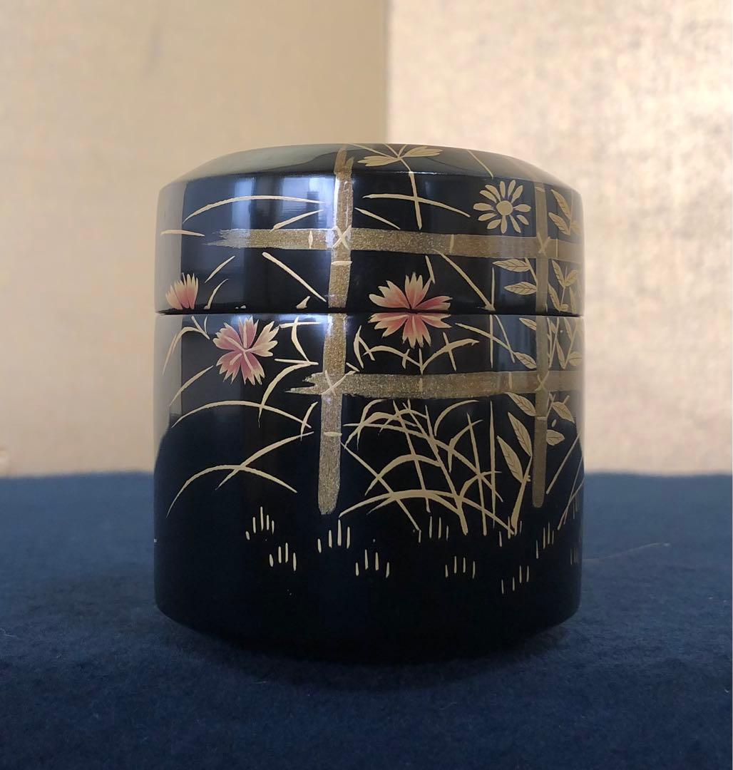 割引❗️《R》茶道具 秋草蒔絵 雪吹棗 松峰作 共箱 元箱　260116き4