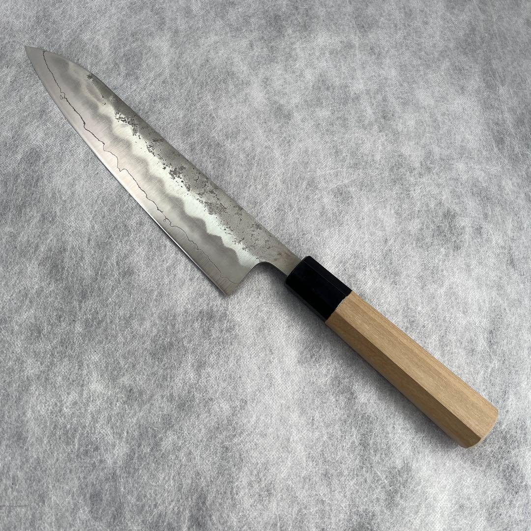 唯千里オリジナル 《銀三梨地》和牛刀 210 mm【水牛八角柄】