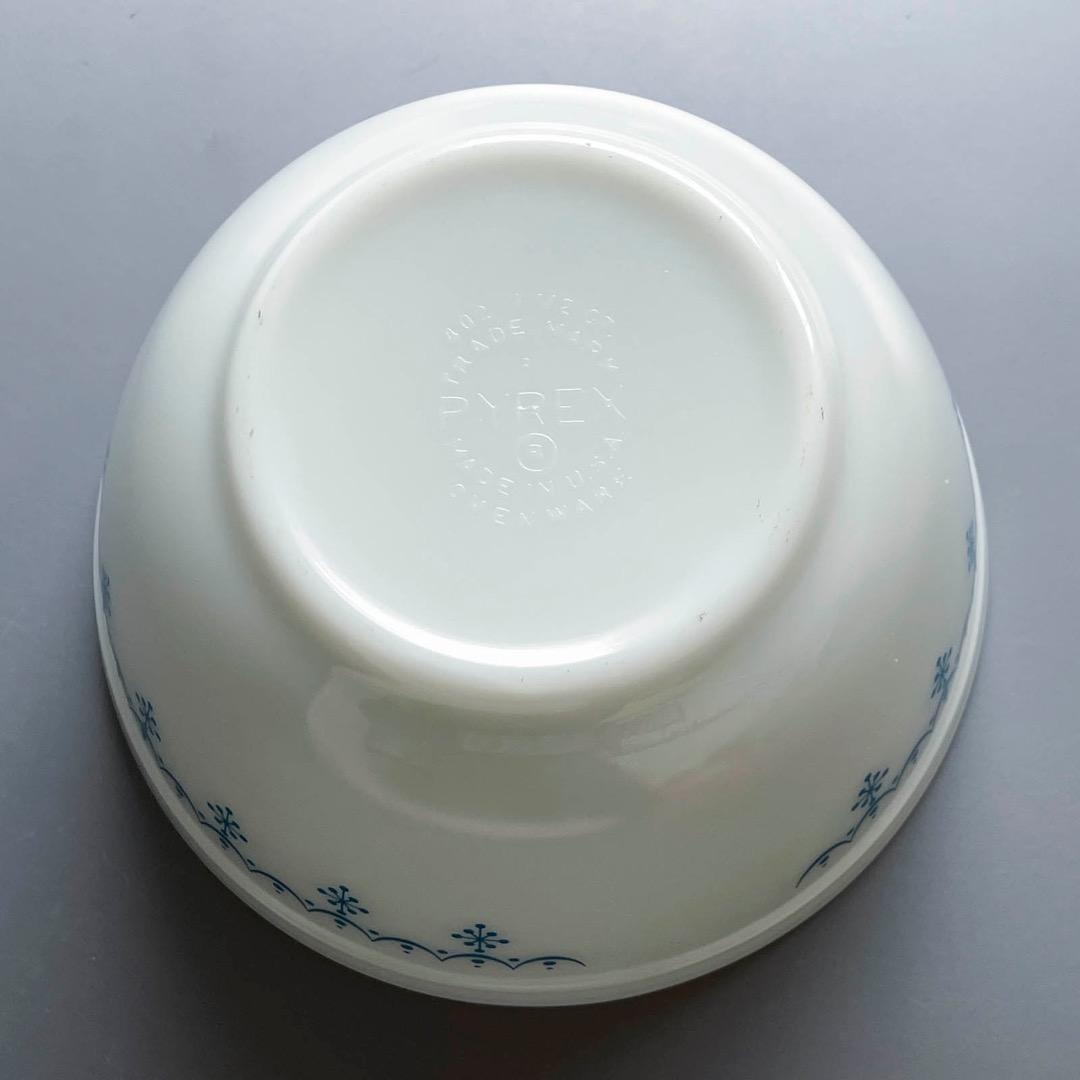 極美品 オールドパイレックス スノーフレーク・ブルー ボウル 3個セット