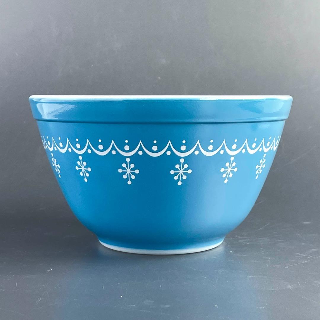 極美品 オールドパイレックス スノーフレーク・ブルー ボウル 3個セット