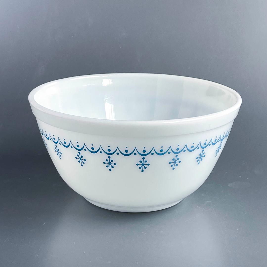 極美品 オールドパイレックス スノーフレーク・ブルー ボウル 3個セット