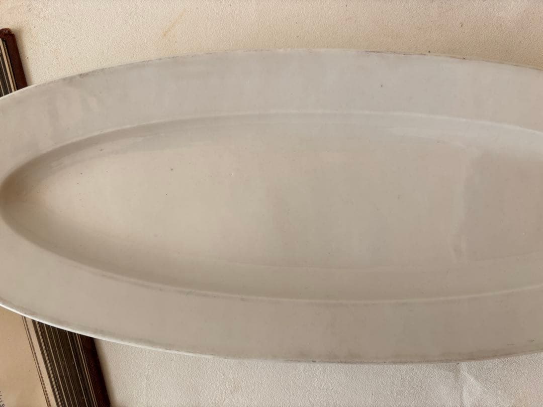 美品　フランスアンティークポワソン皿　白フランスアンティークプレート白無地