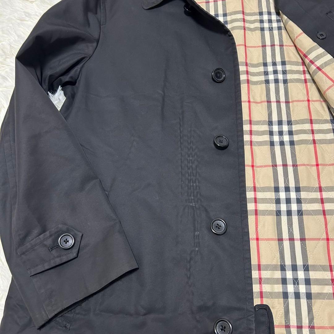 【美品/LL】バーバリー ロンドン ステンカラーコート アウター 黒 ライナー付