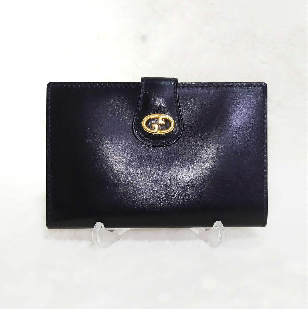 ✨️美品✨️グッチ GUCCI がま口 財布 レザー ブラック