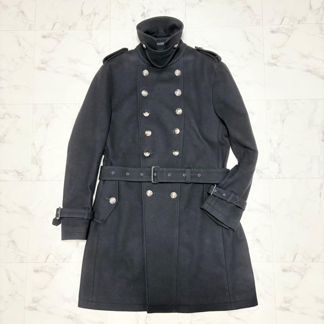 【極美品】バーバリー ブラックレーベル ナポレオンコート 銀ボタン カシミヤ