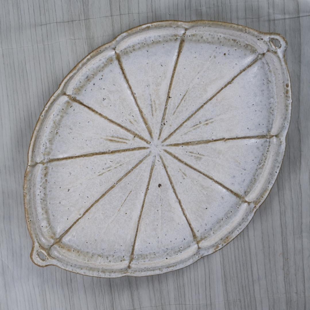 村上直子 レモンプレート/白 2枚セット　作家もの 器