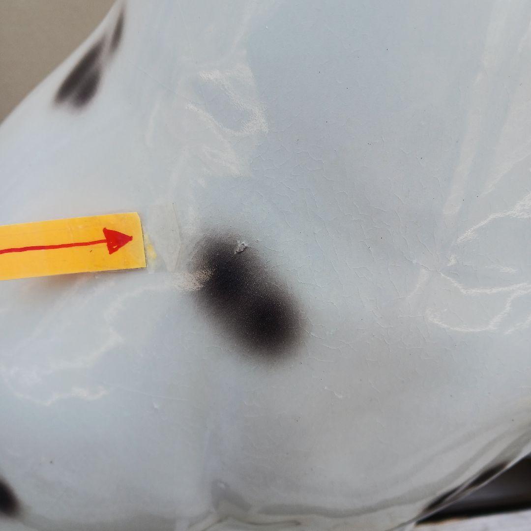 Joechan　陶器犬　ダルメシアン　難有　オブジェ　置物　ホワイト　白色