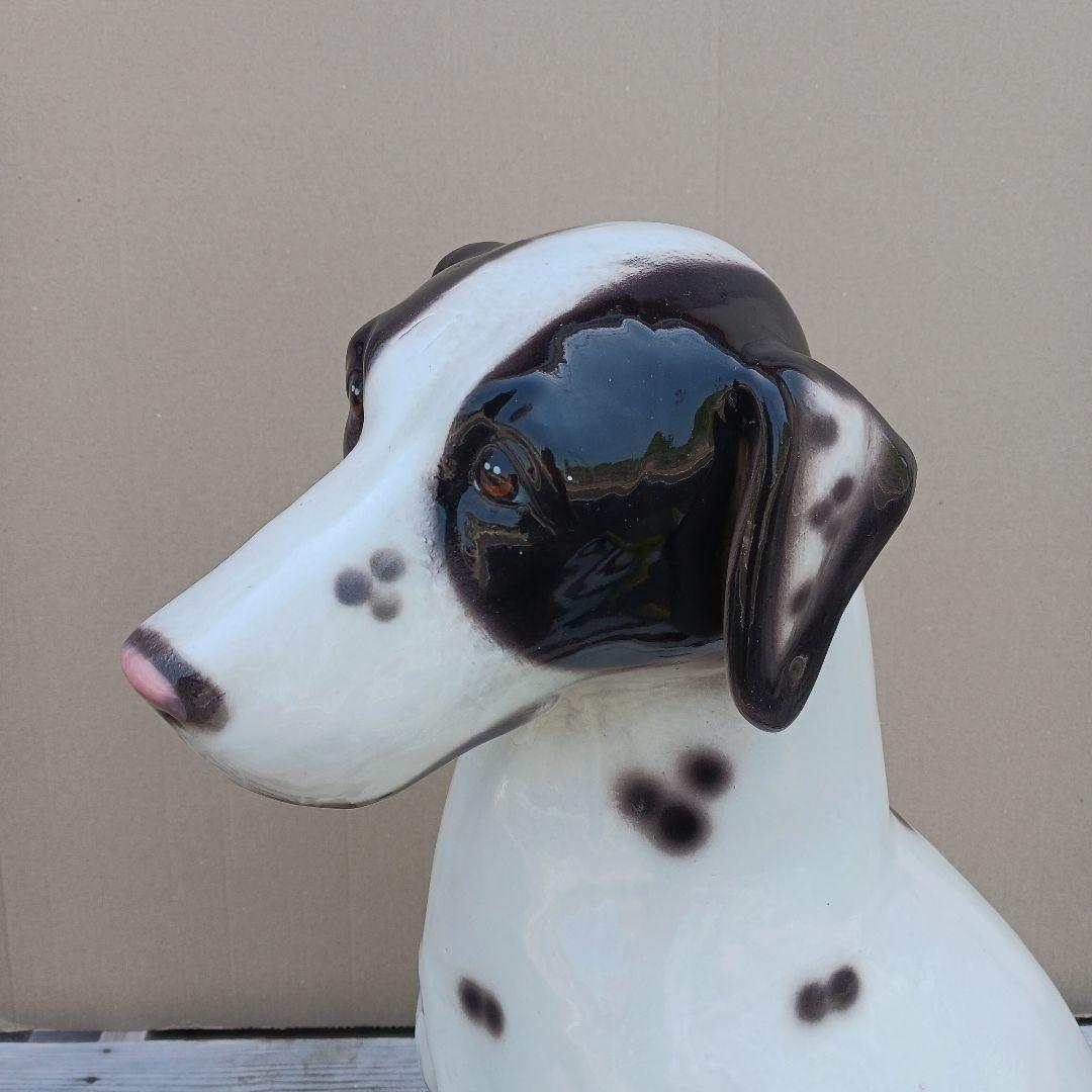 Joechan　陶器犬　ダルメシアン　難有　オブジェ　置物　ホワイト　白色