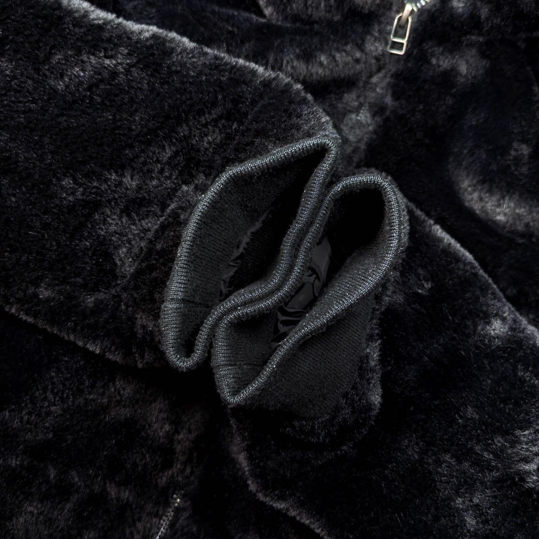 AVIREX エコファー ジップアップブルゾン ブラック L ユニセックス