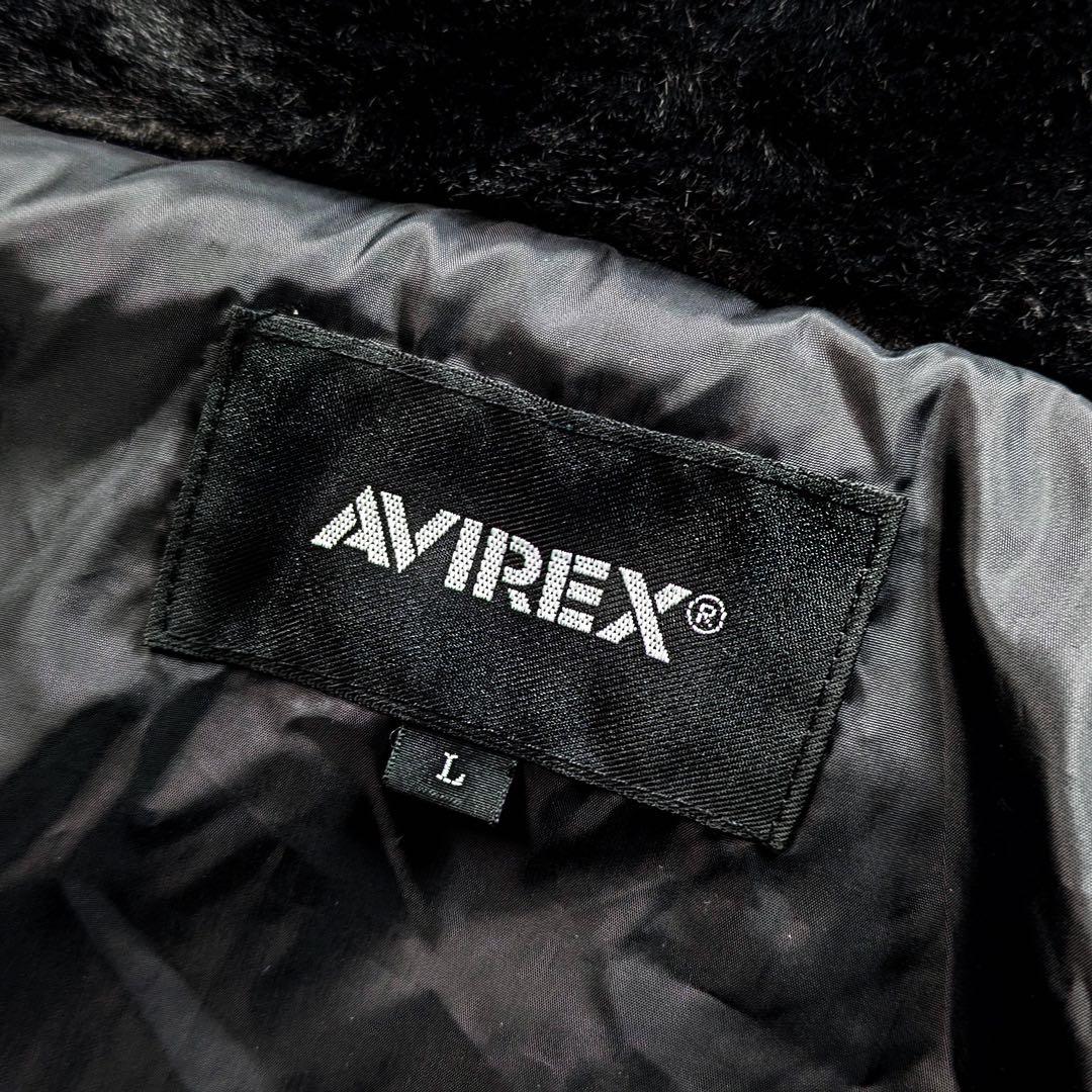 AVIREX エコファー ジップアップブルゾン ブラック L ユニセックス