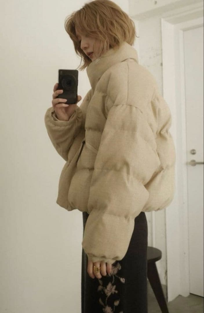 eaphi　CHECK PATTERN PUFFER JACKET