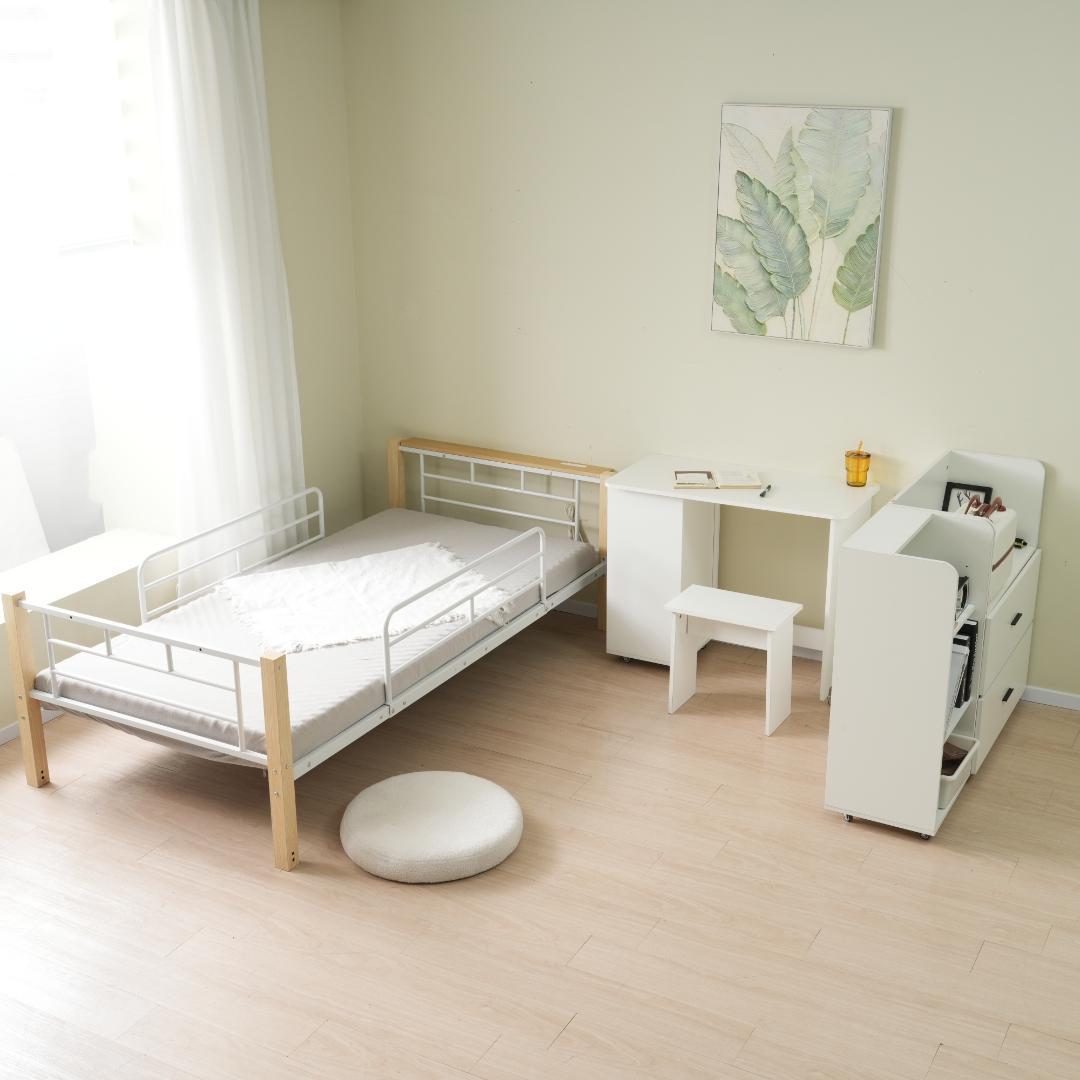 超人気！ロフトベッド【高さ130cm】収納 北欧風 大人 送料無料 WHITE