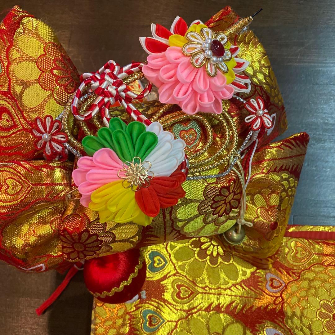 アンティーク 大正ロマン 七五三 七歳 着物 作り帯 小物一式 フルセット 蝶々