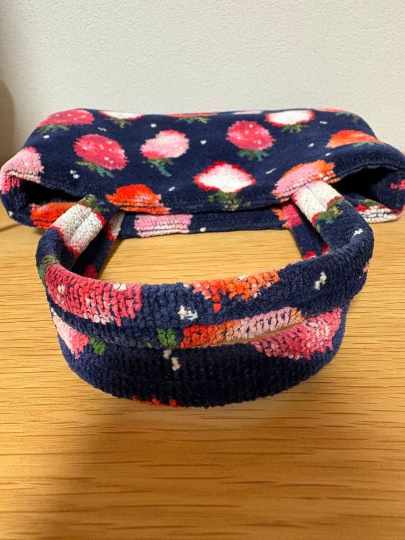 ラブラリーバイフェイラー ストロベリードット 巾着 バッグ ネイビー