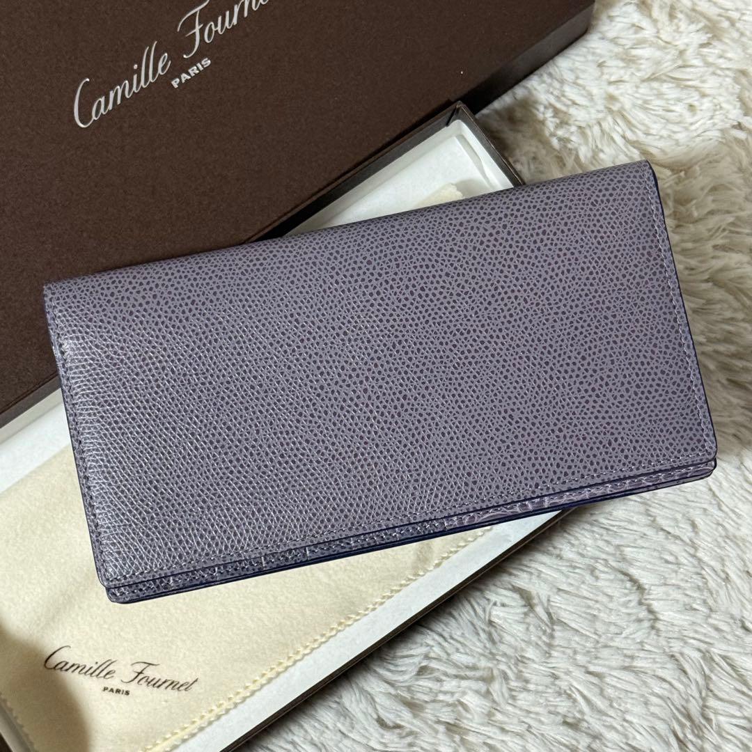 ⭐️新品未使用⭐️ カミーユフォルネ　アリゲーター　長財布　二つ折り　パープル色