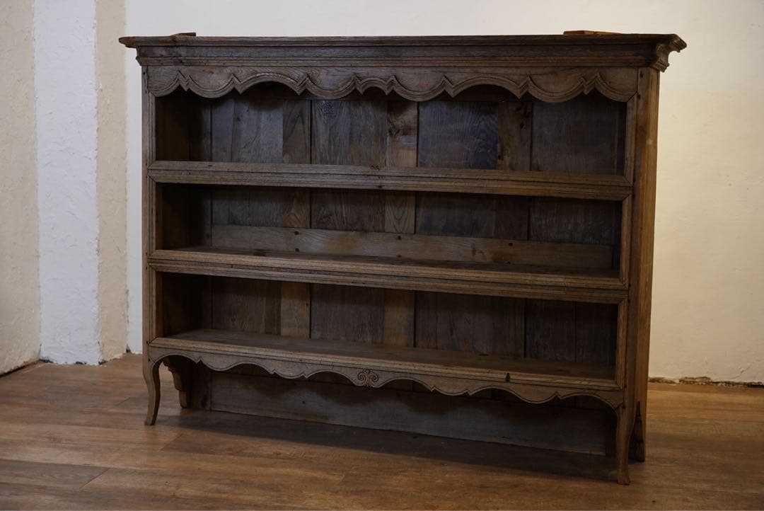 フランスアンティーク　オーク材　古木　キャビネット　棚　シェルフ　1800年代