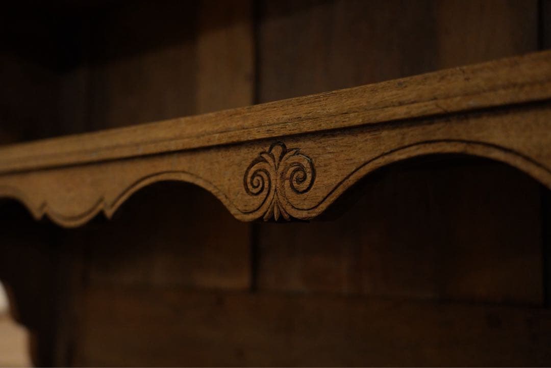 フランスアンティーク　オーク材　古木　キャビネット　棚　シェルフ　1800年代