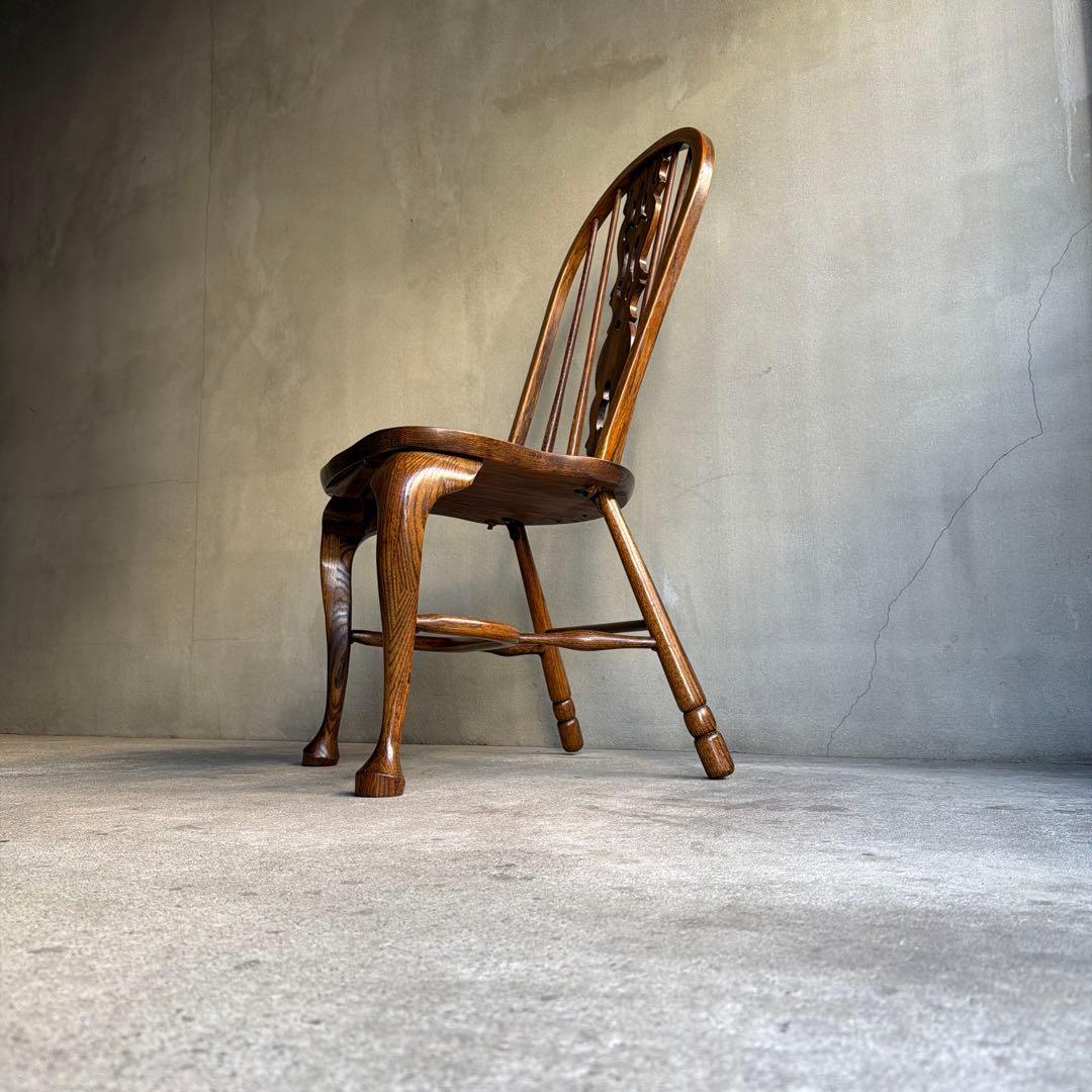 オールドヴィンテージ　オークウィンザーチェア　カントリー　猫脚