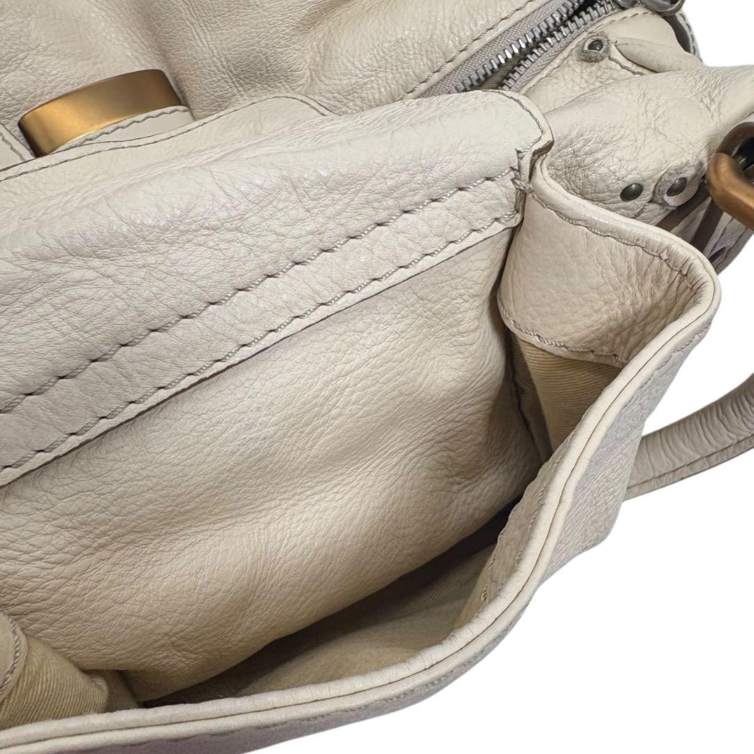 Chole クロエ パディントン ボストンバッグ　ハンドバッグ ホワイト 南京錠