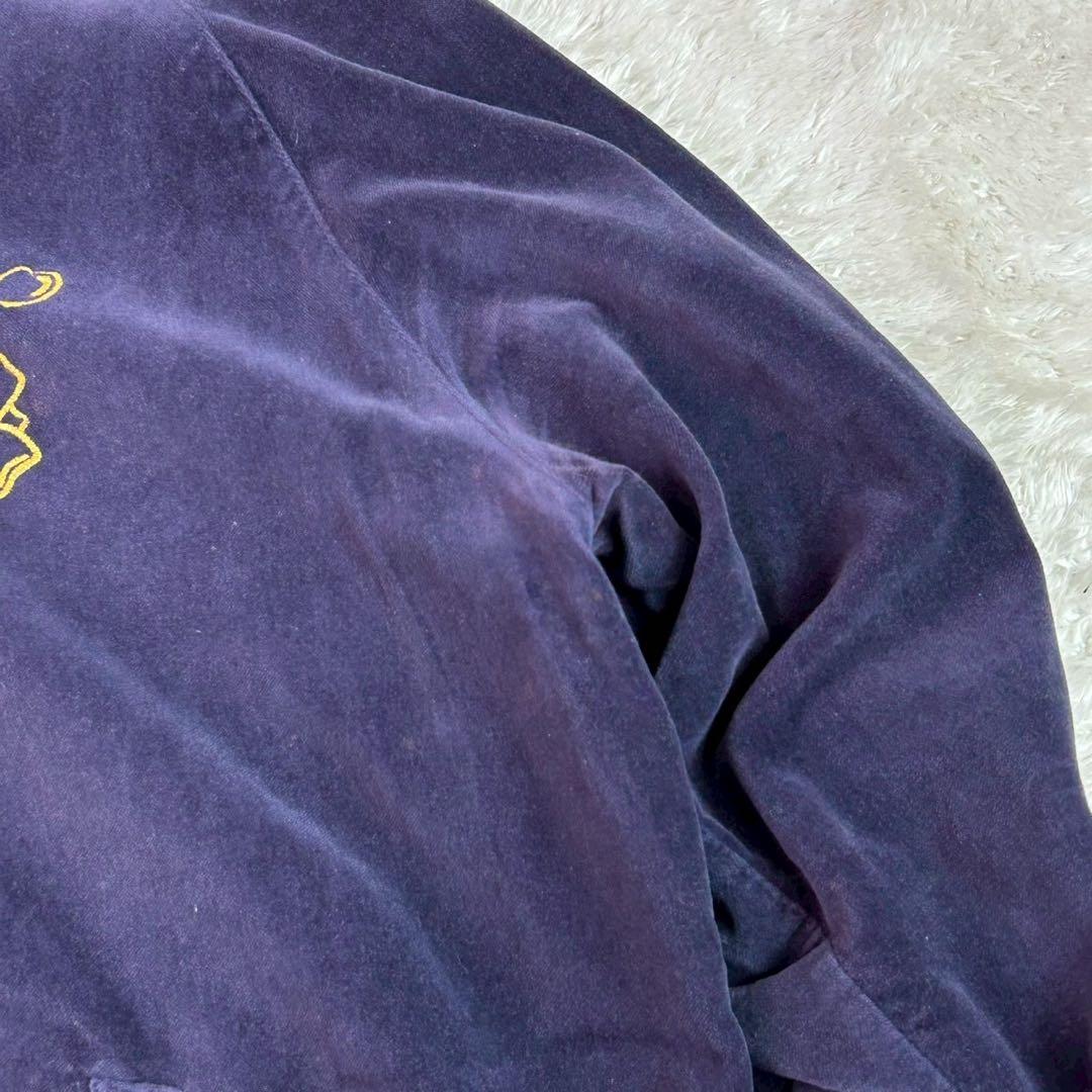 kuu 空 リバーシブル スカジャン 髑髏 鷹 富士 刺繍ベロア サテン L