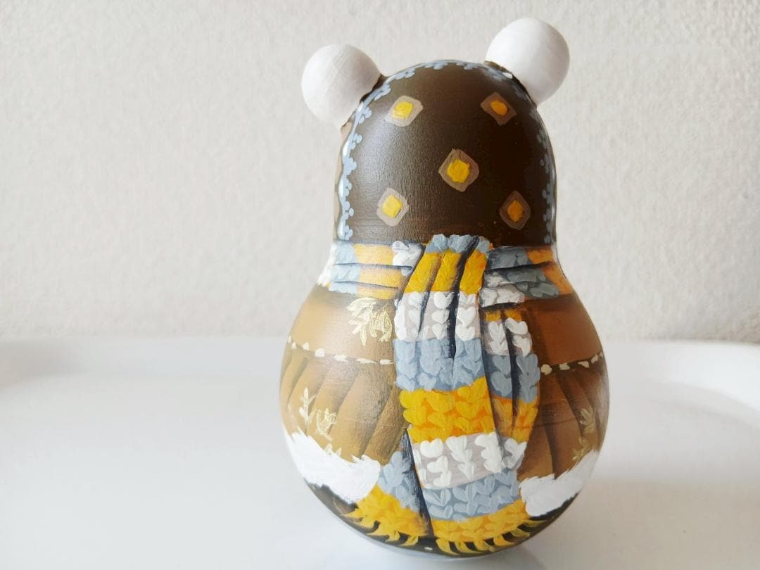 【CBT125】10cm級 おきあがりこぼし(大) スベトラーナ ぼんぼりねこ