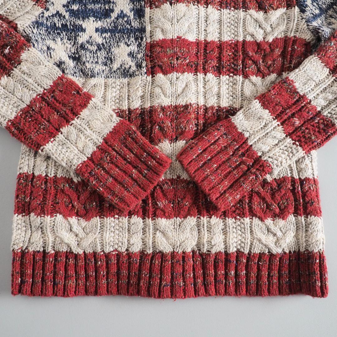 ラルフローレン　新品タグ付き　カーディガン　ショールカラー　星条旗柄