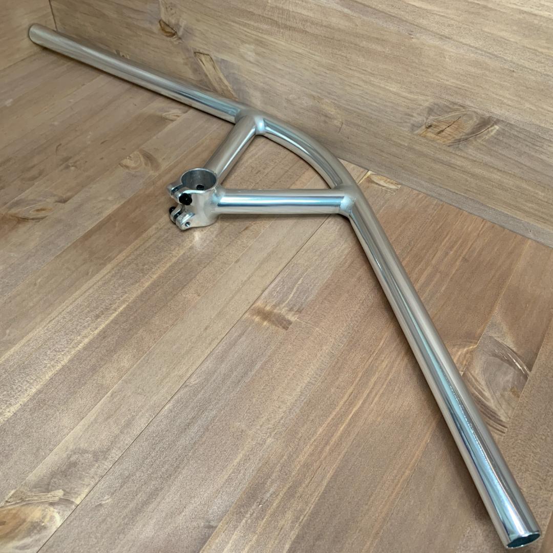【新品】アルミ製 ステム一体型ハンドル シルバー 軽量&快適！