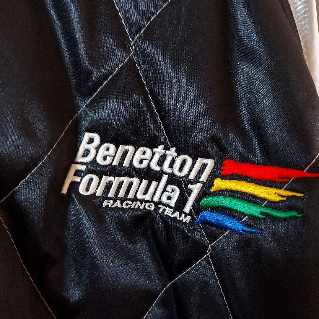 【BENETTON】希少 ベネトンフォーミュラ1 レーシングジャケット L 黒銀