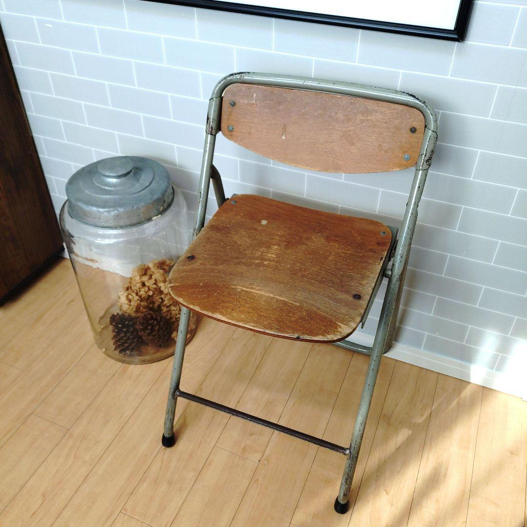 green greenさま専用 古い 折りたたみ椅子②③ 鉄脚 レトロビンテージ