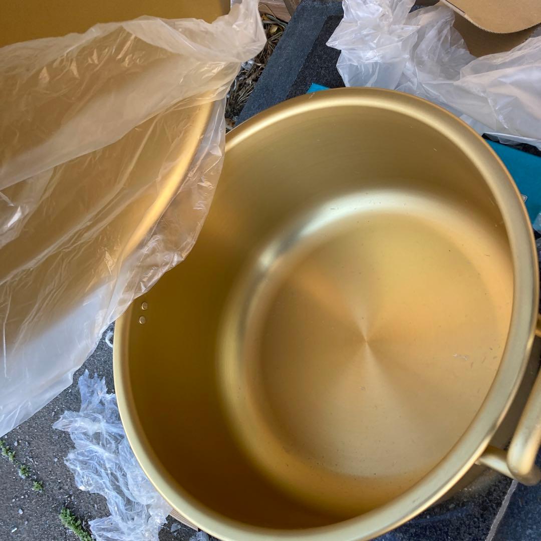 ホーロー製 ゴールド 両手鍋 おたま10本セット