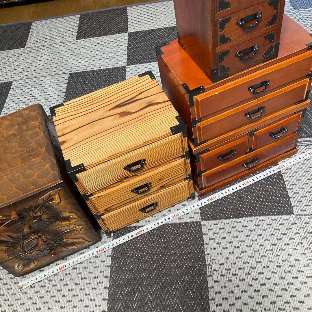 小箪笥　裁縫箱　小物入れ　レトロ　アンティーク　和風　計7個セット