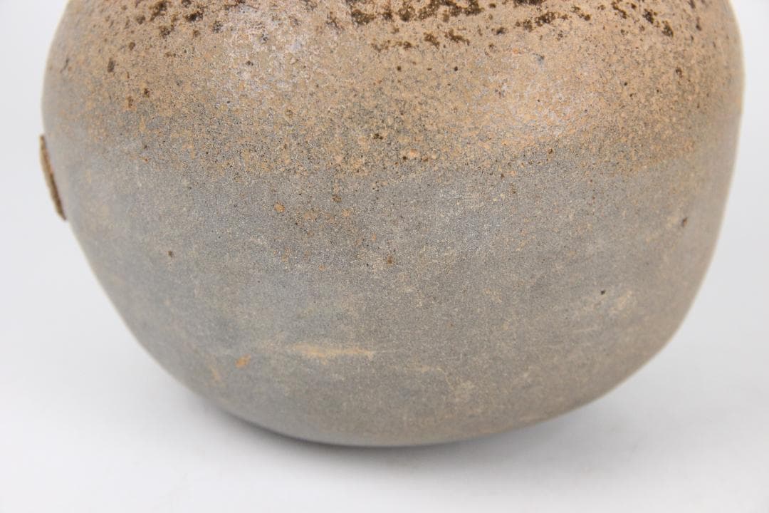 須恵器 長頸壺 波文 広口 壺 焼き締め 花瓶 新羅　高麗 箱付 ED11-25