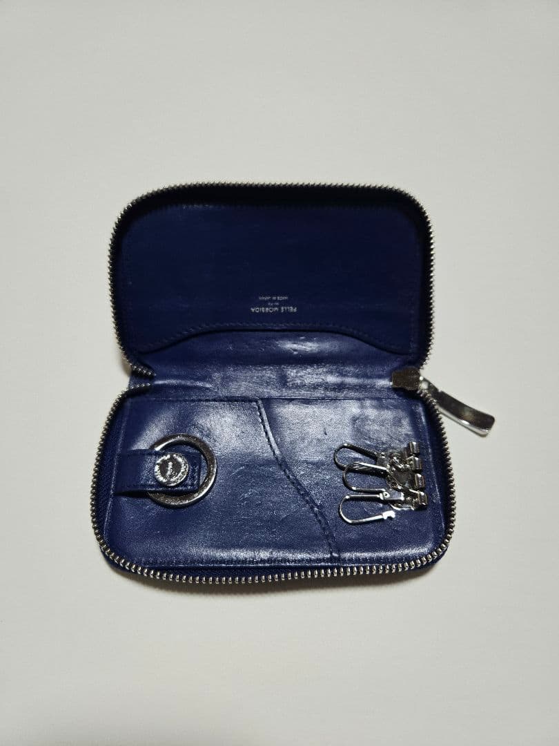 【4点セット】ペッレモルビダ 長財布・小銭入れ2個・キーケース ネイビー ブルー