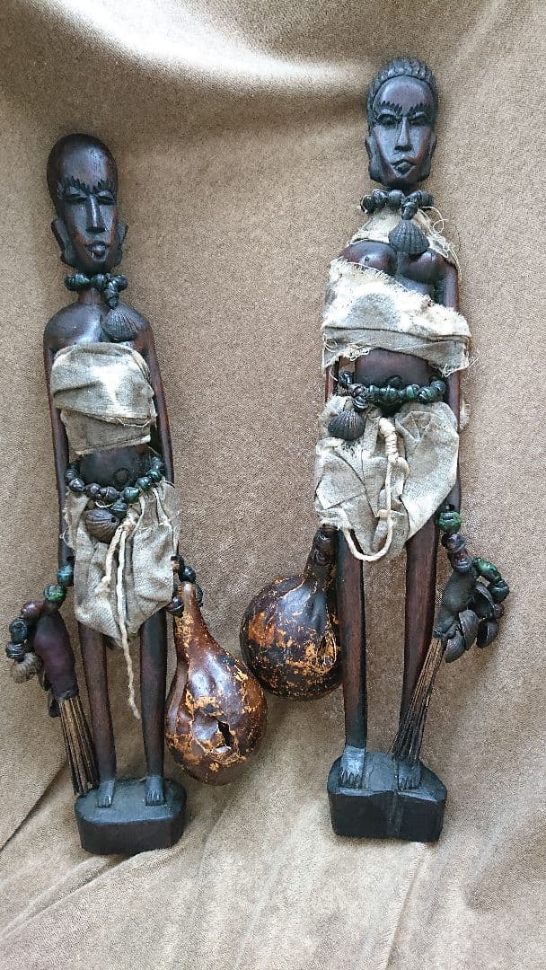 アフリカ木彫り人形  彫像