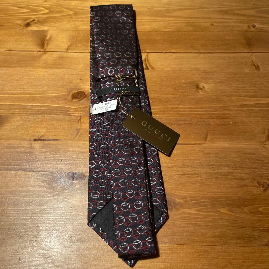 【新品未使用】GUCCIグッチシルクジャカードネクタイ GGパターン午年にも◎