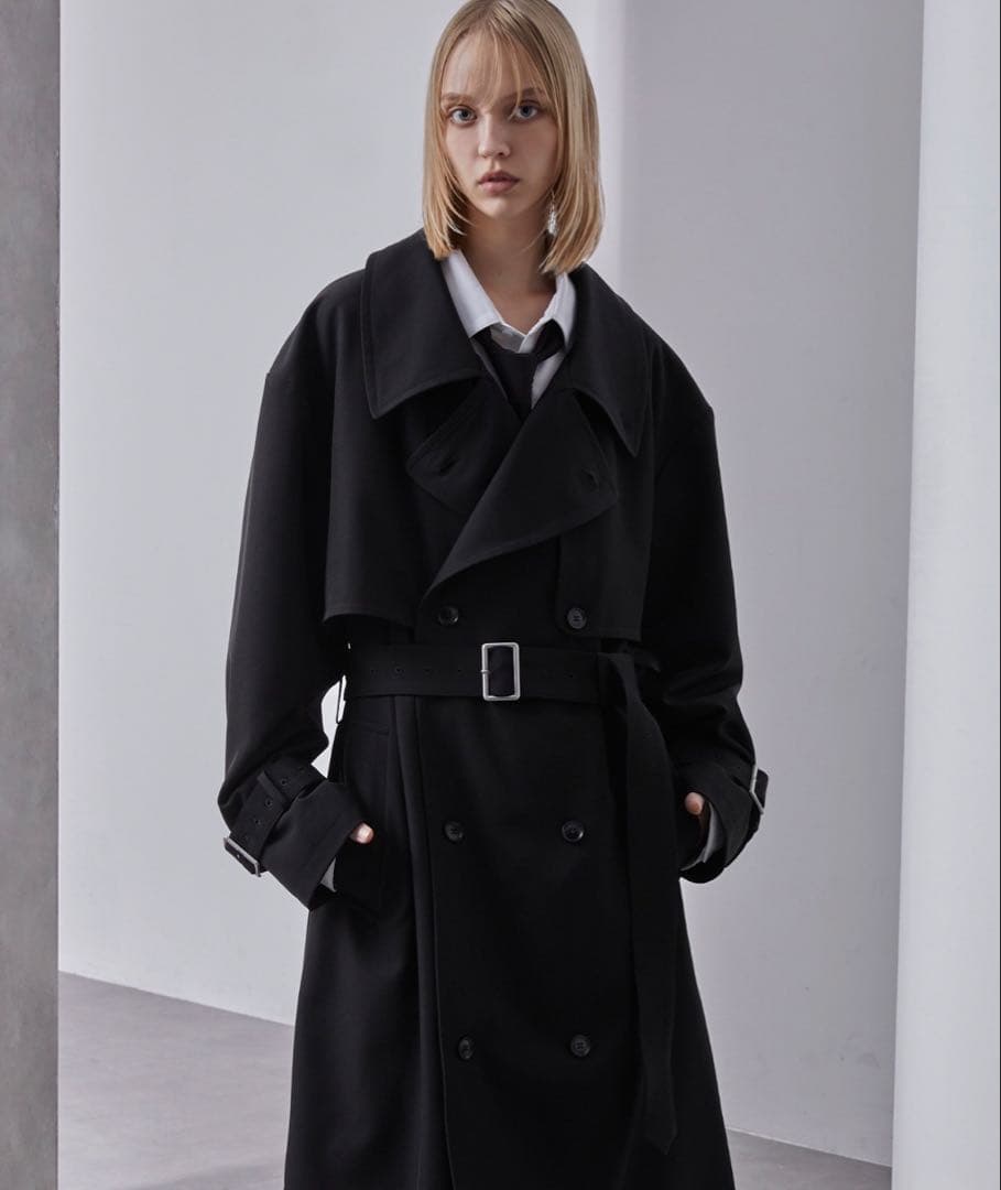 loose モードオーバー ハイネックトレンチコート