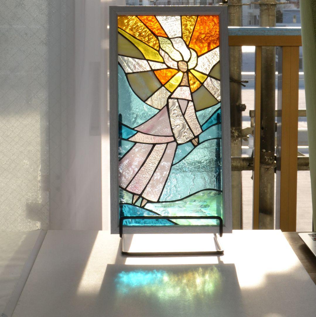 天使のステンドグラスパネル