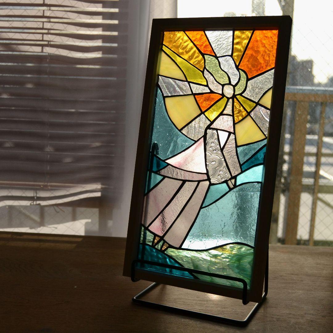 天使のステンドグラスパネル