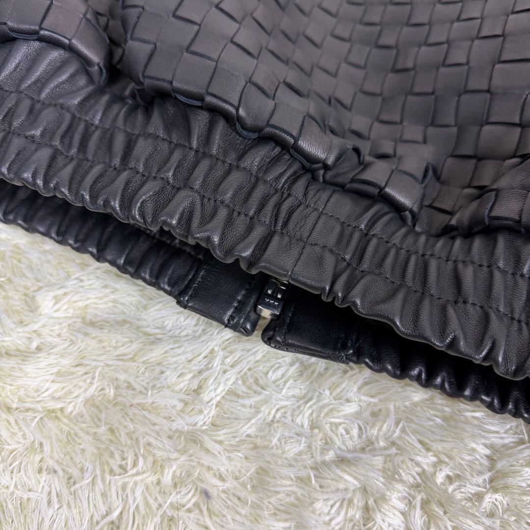 【L】 Supreme woven leather varsity jacket