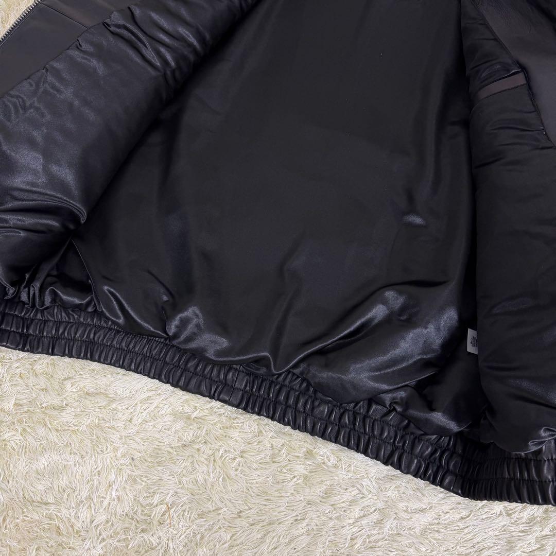 【L】 Supreme woven leather varsity jacket