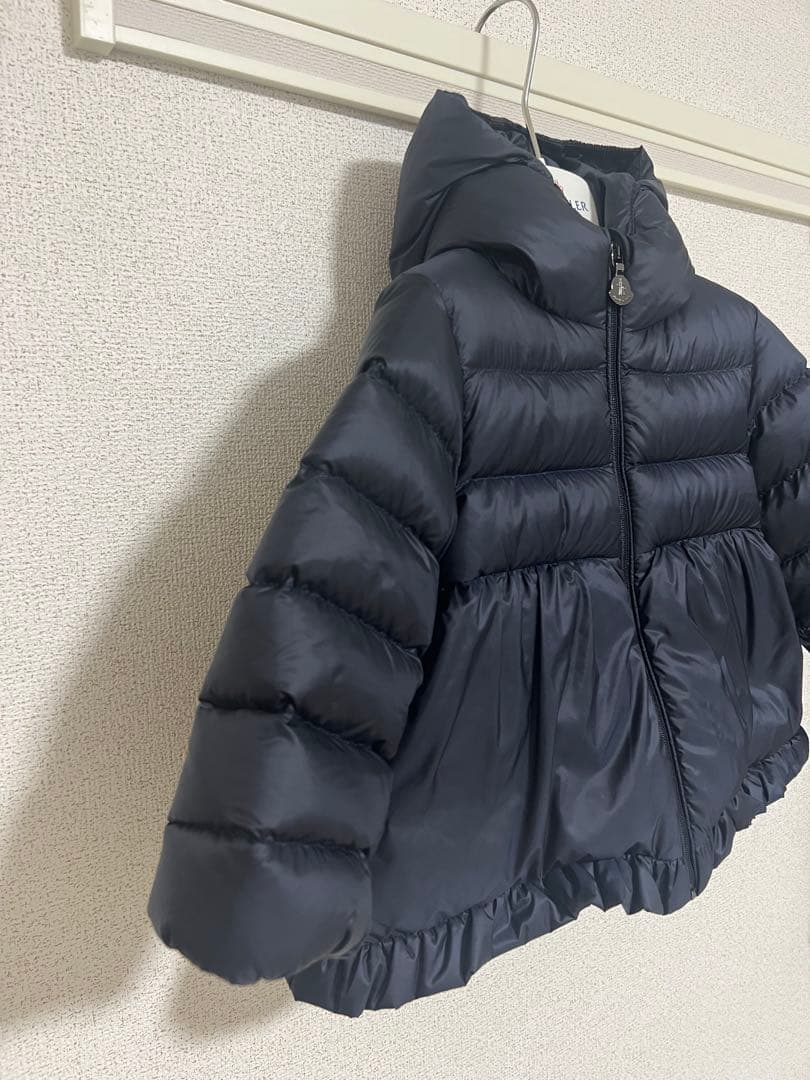 モンクレール フリル付きダウンジャケット 80cm ネイビー