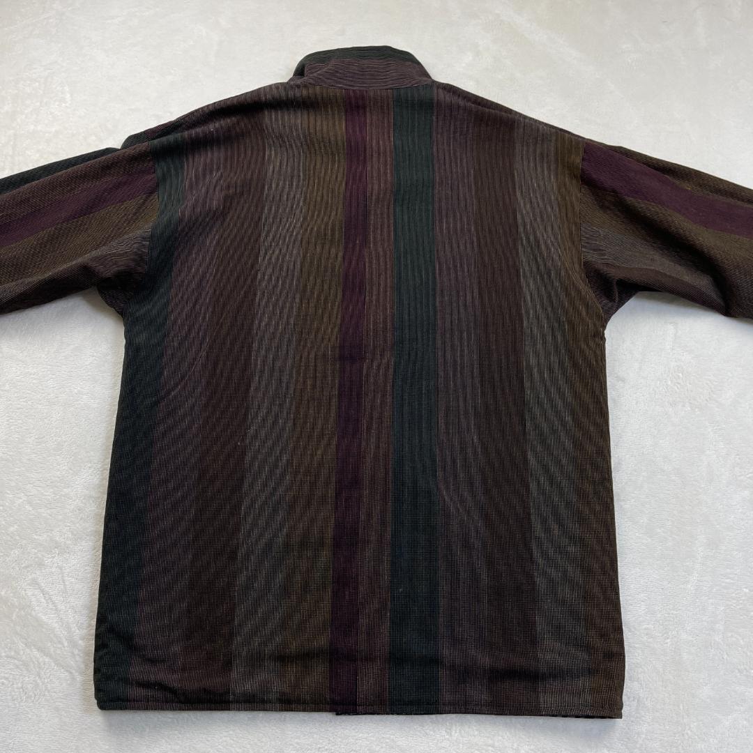 儀右ヱ門　リバーシブルパッチワークコート　ストライプ　　ギエモン