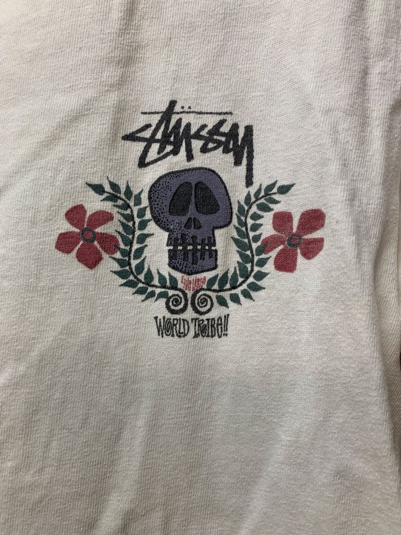 STUSSYオールドステューシー スカル フラワー　Lサイズ