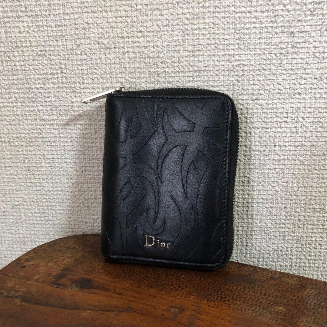 Dior homme 18AW トライバル柄 レザー ラウンドジップ 財布